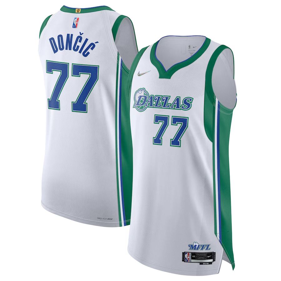 Men Dallas Mavericks #77 Luka Doncic Nike White City Edition Authentic Player NBA Jersey